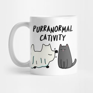 Purranormal Cativity Cute Halloween Cat Pun Mug
